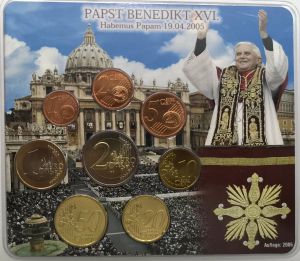 GERMANY 2005 - EURO COIN SET - PAPST BENEDIKT XVI